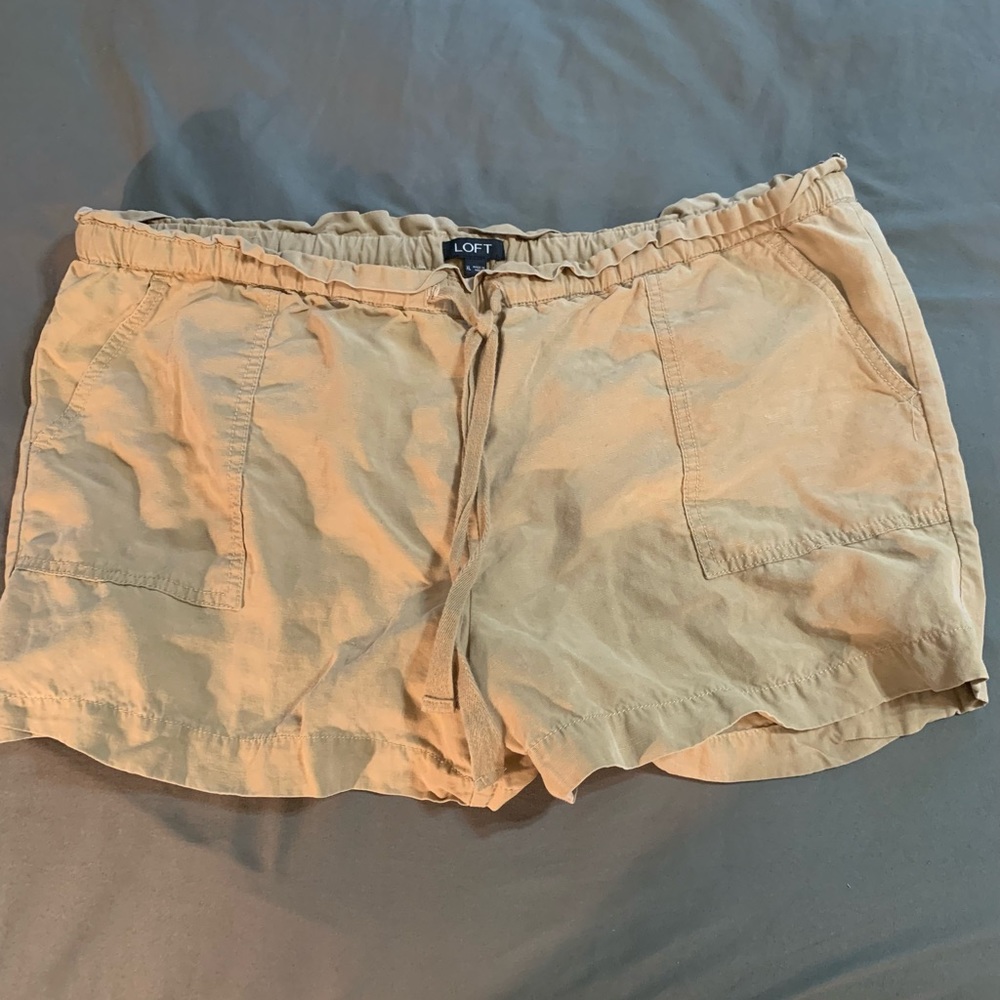 Loft khaki drawstring shorts